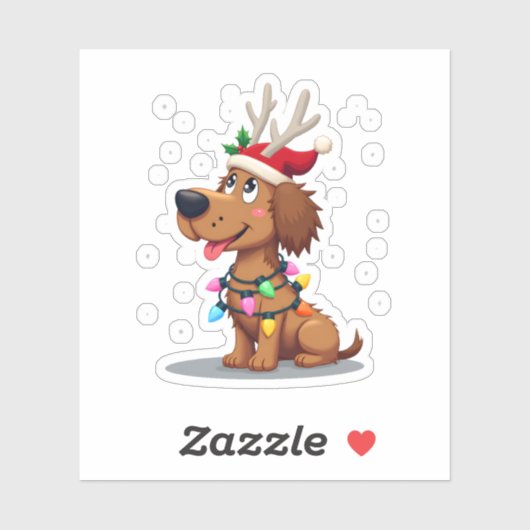 Christmas Lights Soft Coated Wheaten Terrier Dog T Sticker (Vel)