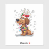 Christmas Lights Soft Coated Wheaten Terrier Dog T Sticker (Vel)