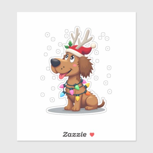 Christmas Lights Soft Coated Wheaten Terrier Dog T Sticker (Vel)