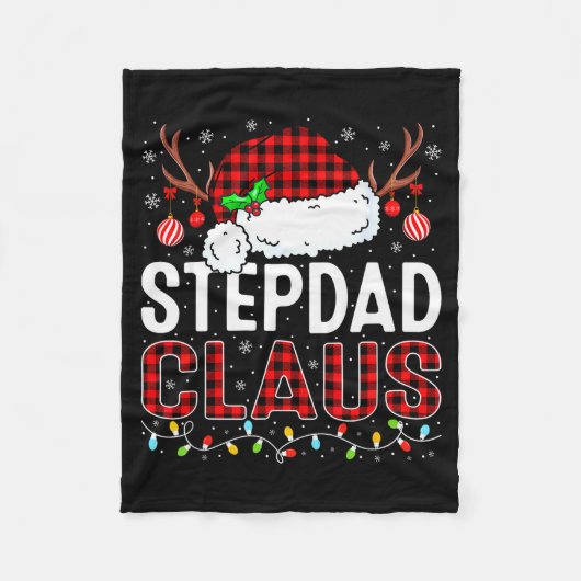 Christmas Lights Stepdad Claus Family Matching Xma Fleece Deken (Voorkant)
