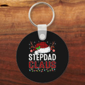 Christmas Lights Stepdad Claus Family Matching Xma Sleutelhanger (Voorkant)