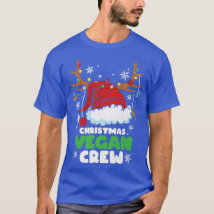 Christmas Lights Vegan Crew Vegetarian Reindeer Sa T-shirt