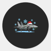 Christmas Lights Wrapped On Cute Kids Fighter Jet  Ronde Sticker (Voorkant)