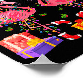 Christmas Lights Xmas Flamingo Lover Santa Hat Fla Poster (Hoek)