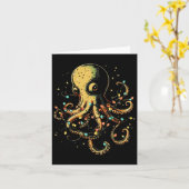 Christmas Lights Zee Octopus Marine Biology Ocean Kaart (Gele Bloem)