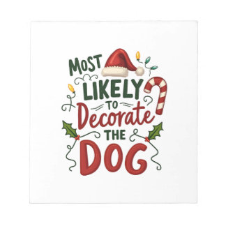 Christmas Likely Decorate Dog Xmas Family 2 Notitieblok