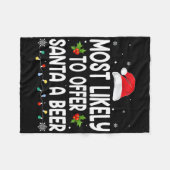 Christmas Likely Offer Santa A Beer Funny Drinking Fleece Deken (Voorkant (Horizontaal))