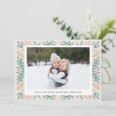 Christmas Line Art Tweezijdige Familiefoto Feestdagenkaart (Staand voorkant)