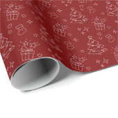Christmas Line Art  Wrapping Paper Roll  Cadeaupapier (Rol Hoek)