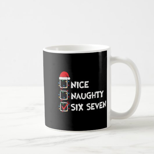 Christmas List Nice Naughty Six Seven Meme 67 6 7 Koffiemok (Rechts)