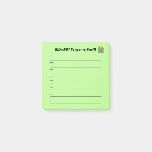 Christmas List Post It Notes  (Voorkant)
