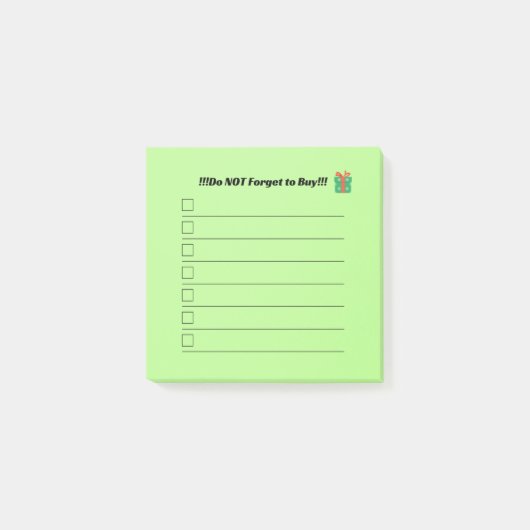Christmas List Post It Notes  (Voorkant)