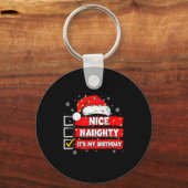 Christmas List Santa Claus Nice Naughty It's My Bi Sleutelhanger (Voorkant)