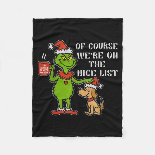 Christmas List Santa, Funny Nice List Gift For Dog Fleece Deken (Voorkant)
