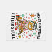 Christmas Litter’s Full 67 Xmas Funny Kitty Gift C Fleece Deken (Voorkant (Horizontaal))