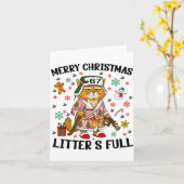 Christmas Litter’s Full 67 Xmas Funny Kitty Gift C Kaart (Gele Bloem)