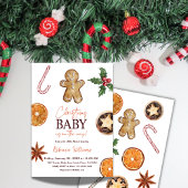 Christmas Little Gingerbread Winter Baby shower Kaart