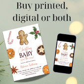 Christmas Little Gingerbread Winter Baby shower Kaart