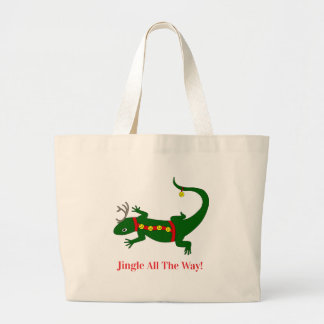 Christmas Lizard Tote Bag