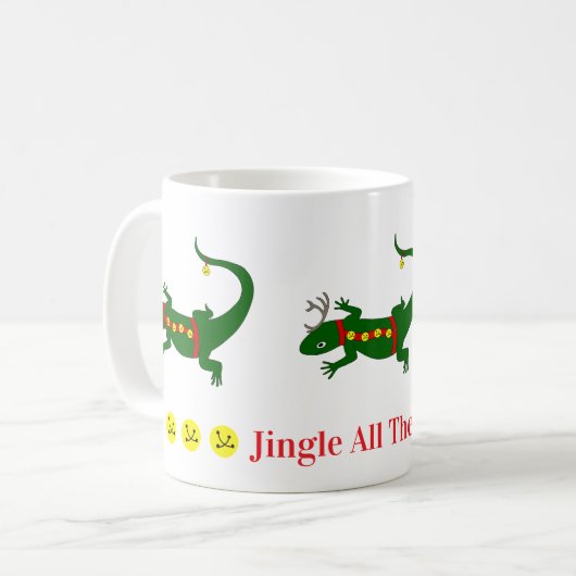 Christmas Lizards Mug Koffiemok (Voorkant links)