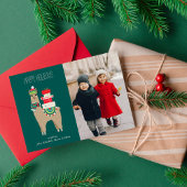 Christmas Llama Custom Photo Feestdagenkaart