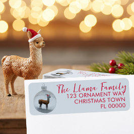 Christmas Llama Ornament Retour Adreslabels Etiket