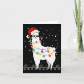 Christmas Llama Santa Hat Ugly Xmas Tree Alpaca Gi Kaart (Voorkant)