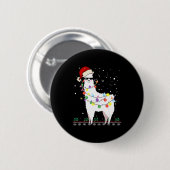 Christmas Llama Santa Hat Ugly Xmas Tree Alpaca Gi Ronde Button 5,7 Cm (Voorkant /achterkant)