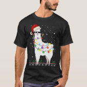 Christmas Llama Santa Hat Ugly Xmas Tree Alpaca Gi T-shirt (Voorkant)