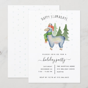 Christmas Llama   uitnodiging voor een feestdag
