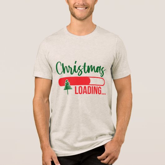 Christmas LOADING Tri-Blend Shirt (Voorkant)