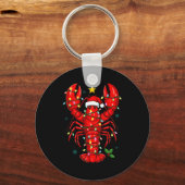 Christmas Lobster With Santa Hat Funny Holiday  Sleutelhanger (Voorkant)