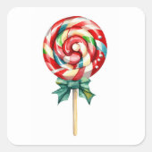 Christmas Lollipop Vierkante Sticker (Voorkant)