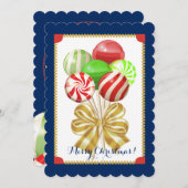 Christmas lollipops snoep snoepgoed boog feestdagenkaart (Voorkant / Achterkant)