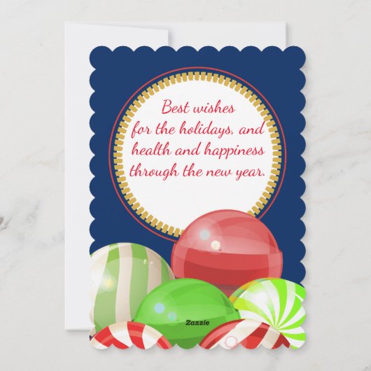 Christmas lollipops snoep snoepgoed boog feestdagenkaart (Achterkant)