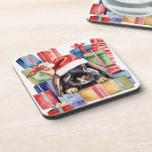 Christmas Lop Bunny Rabbit Bier Onderzetter (Linkerzijde)