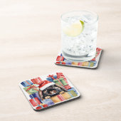 Christmas Lop Bunny Rabbit Bier Onderzetter (Rechterzijde)