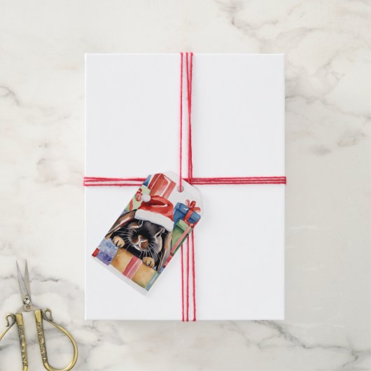 Christmas Lop Bunny Rabbit Cadeaulabel (Met Touw)