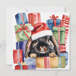 Christmas Lop Bunny Rabbit Feestdagenkaart
