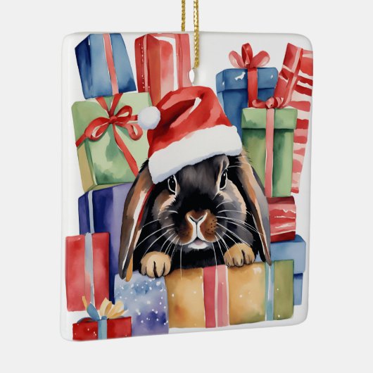 Christmas Lop Bunny Rabbit Keramisch Ornament (Rechts)