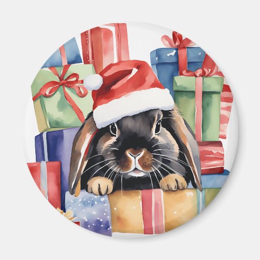 Christmas Lop Bunny Rabbit Magneet (Voorkant)