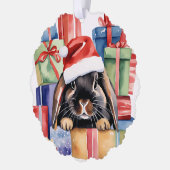 Christmas Lop Bunny Rabbit Ornament Kaart (Links)