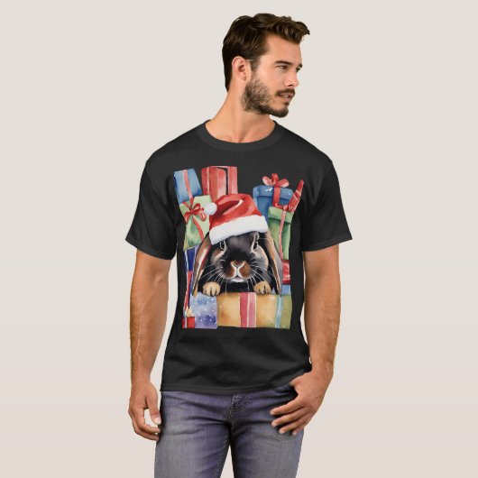 Christmas Lop Bunny Rabbit T-shirt (Voorkant volledig)