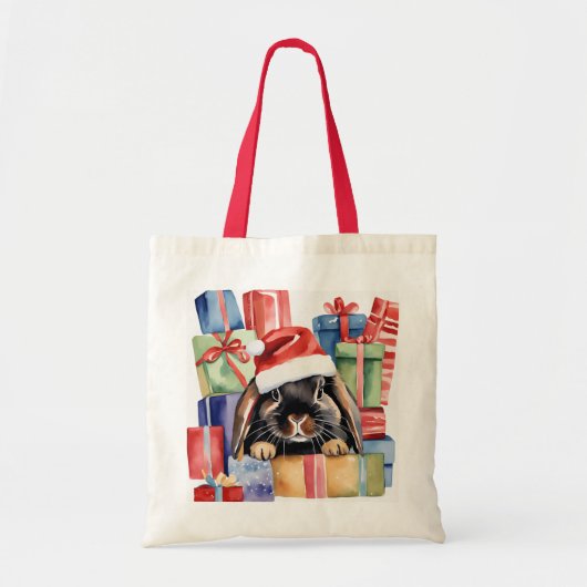 Christmas Lop Bunny Rabbit Tote Bag (Voorkant)