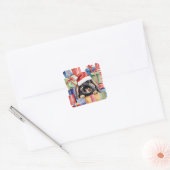 Christmas Lop Bunny Rabbit Vierkante Sticker (Envelop)