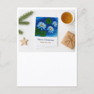Christmas Lotus Postcard – Merry Christmas & Happy Briefkaart
