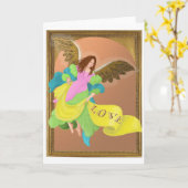 Christmas LOVE Angel (blanco binnenzijde) Kaart (Gele Bloem)