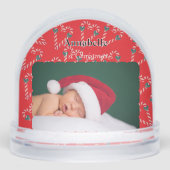 Christmas Love Candy Canes Baby Photo Sneeuwbol (Voorkant)