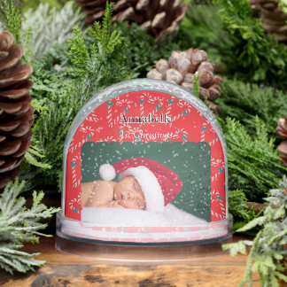 Christmas Love Candy Canes Baby Photo Sneeuwbol