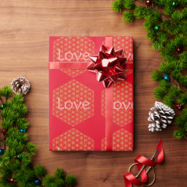 Christmas love flower of life Geschenkpapier Cadeaupapier